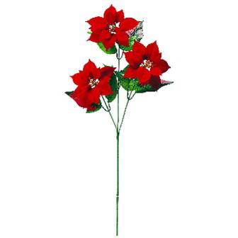 ベルベットポインセチア（3輪）画像