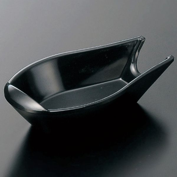 メラミン食器 M11-196 レンゲ置き 黒 マイン画像