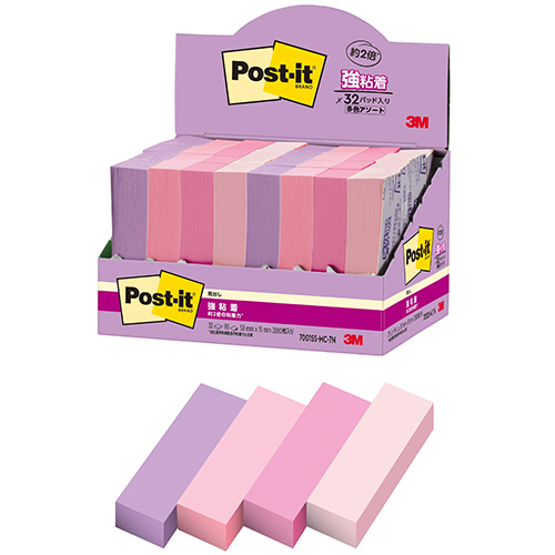 ﾎﾟｽﾄ･ｲｯﾄ 強粘着見出し ﾏﾙﾁｶﾗｰ7 50×15mm 4色 1ﾊﾟｯｸ(32冊)画像