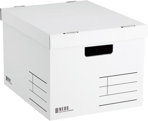 収納ボックス＜ＮＥＯＳ＞Ｌサイズ・フタ付き白１０個画像