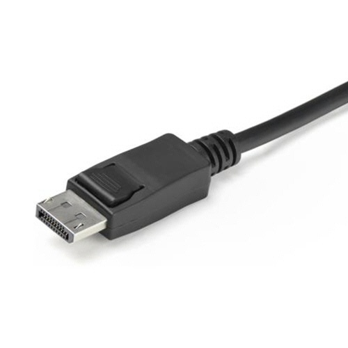 2ポート　ケーブル一体型　USB　DisplayPort対応KVMスイッチ　4K/60Hz対応　ブラック　1個 ケーブルが一体型のシンプルなデザインで、接続ポートが横並びに配置されている状態