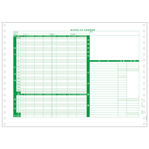PA162G 源泉徴収簿(令和6年分) 連続用紙ﾄﾞｯﾄﾌﾟﾘﾝﾀ用 400枚入 1冊画像