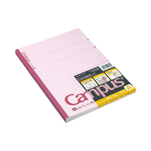 キャンパスノート６号（セミＢ５）Ａ罫４０枚３冊組画像