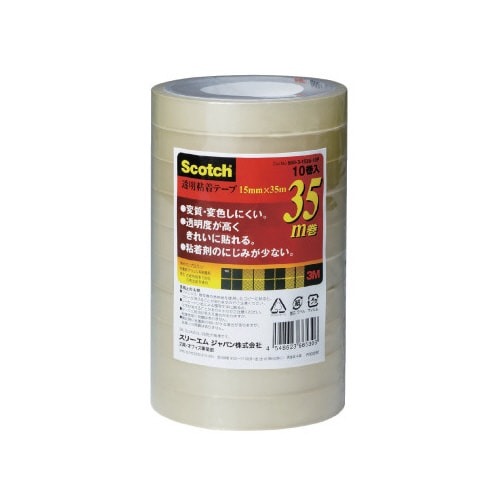 スコッチ　透明粘着テープ　１５ｍｍ幅×３５ｍ１０巻画像