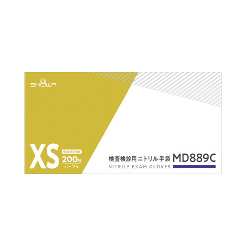 検査検診用ニトリル手袋　ＭＤ８８９Ｃ２００枚入ＸＳ画像