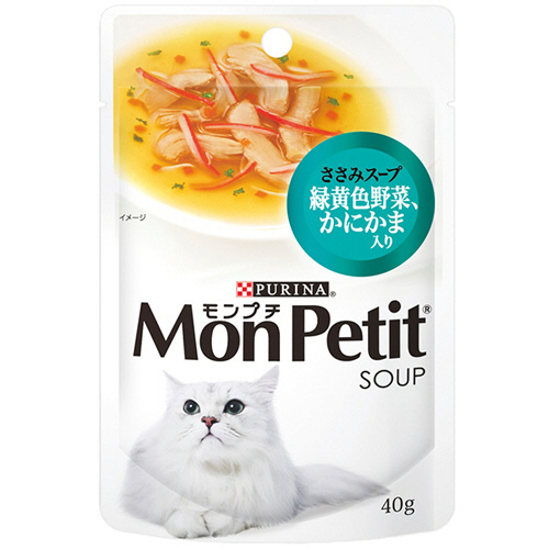 ﾓﾝﾌﾟﾁｽｰﾌﾟ ささみｽｰﾌﾟ 緑黄色野菜､かにかま入り 40g 1ｾｯﾄ(12ﾊﾟｯｸ)画像
