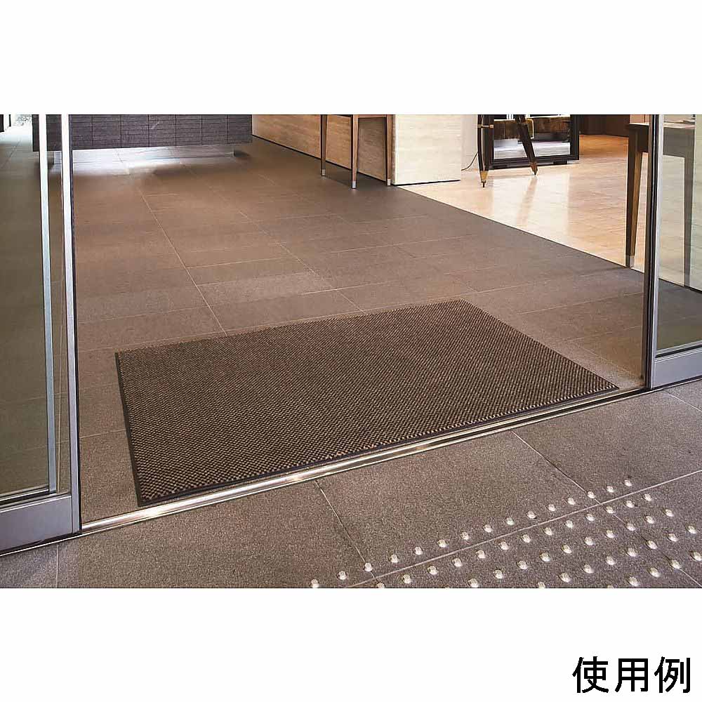 ロンステップマット ハイデラックス #15(ブラウン) 濃いブラウンのマットが正面から見える状態、繊維の質感がはっきりとわかる様子。