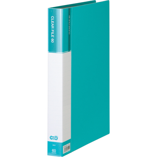 ｸﾘﾔｰﾌｧｲﾙ(台紙入) A4ﾀﾃ 60ﾎﾟｹｯﾄ 背幅34mm ﾗｲﾄﾌﾞﾙｰ 1冊画像