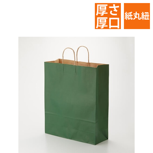 手提げ紙袋（グリーン・丸紐・幅380×マチ150×高さ500mm）画像