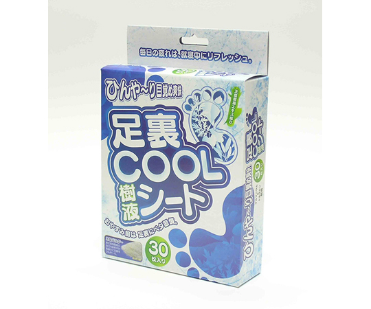 足裏　COOL　樹液シート　30枚×36個入 パッケージ全面にデザインされたカラフルなグラフィックが印象的な状態