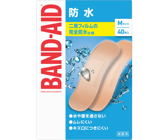 バンドエイド® 救急絆創膏 防水 Mサイズ 1個(40枚入)画像