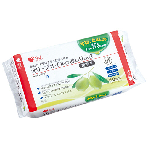 ﾌﾟﾗｽﾊｰﾄ ｵﾘｰﾌﾞｵｲﾙのおしりふき 1ｾｯﾄ(1440枚:60枚×24ﾊﾟｯｸ)画像