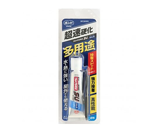 10ml ウルトラ多用途接着剤(超速硬化型) 透明なボトルに入った小型接着剤、キャップが外れた状態で液体が見える。