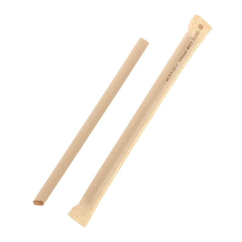 竹ストロー　１２ｍｍ斜口単袋画像
