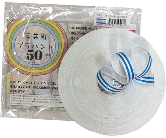 PPバンド手仕事用　15mm×50m　白青ST色画像