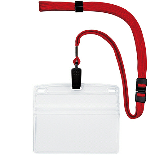 吊り下げ名札(ｸﾘｯﾌﾟ式) ｿﾌﾄﾀｲﾌﾟ ﾖｺ特大ｻｲｽﾞ 赤 1個画像