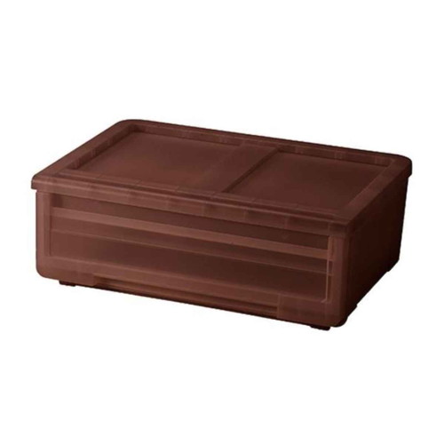 収納ケース カバゾコ 幅60×奥行40×高さ22cm プラスチック 引き出し クリアブラウン画像