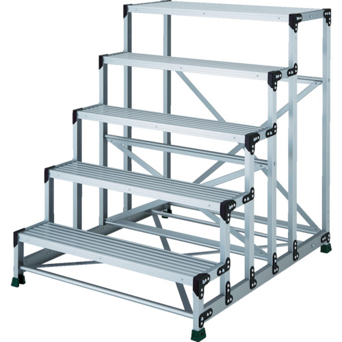 ｱﾙﾐ合金製作業台 5段 高さ1.25m 天板1000×400 1台画像