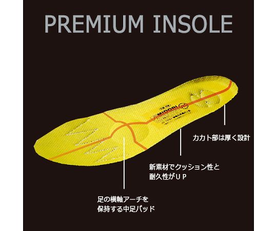 JIS規格認定 静電安全靴 半長靴 プレミアム ハイ・ベルデ ブラック 28.5cm 黒の半長靴が横向きに立てられ、滑らかな表面としっかりしたソールが躍動感を与えている様子。