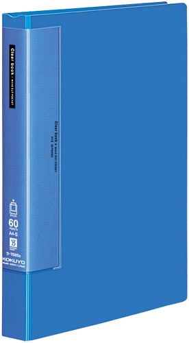 クリヤーブックＷＣ　固定式Ａ４縦６０枚青５冊画像