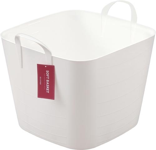 ソフトバスケット　スクエアＬ　ホワイト画像