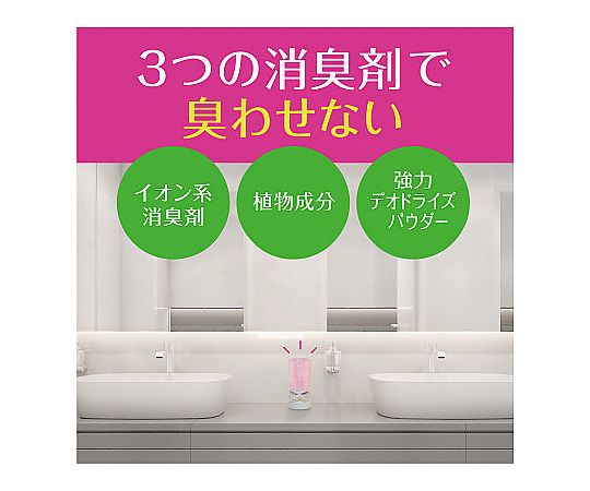 トイレのスッキーリ！限定デザイン フローラル パッケージの上部が見える状態で、花柄のデザインが施されている
