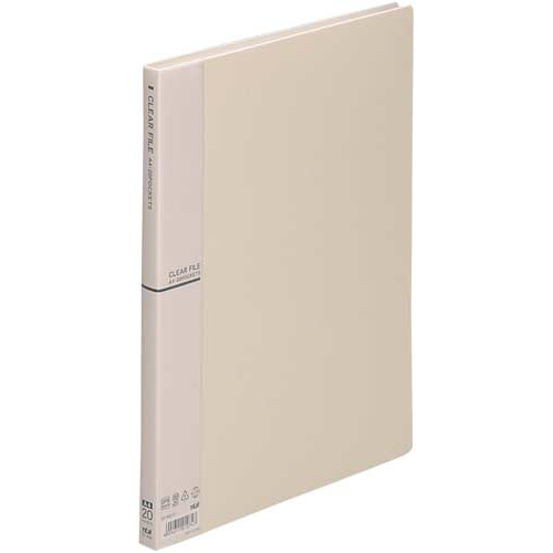 クリアファイルＡ４縦２０ポケット　アイボリー１０冊画像