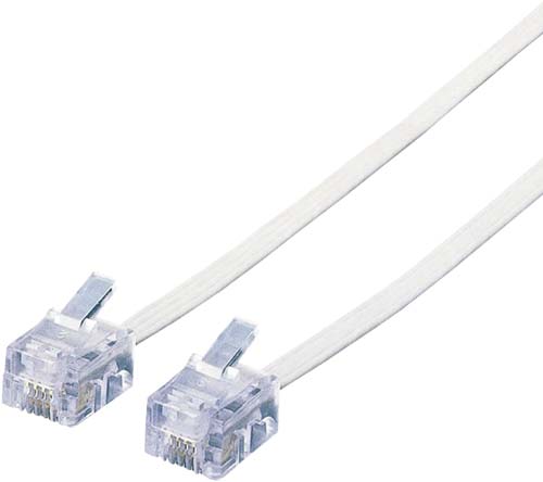 スリムモジュラーケーブル６極４芯　２０ｍ　ホワイト画像