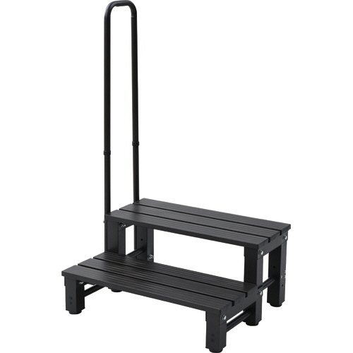 片取っ手付きｱﾙﾐ2段踏み台 ﾀﾞｰｸﾌﾞﾗｳﾝ 1台