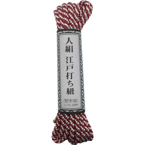 江戸打ち紐 中丸 約3m 紅白 1個画像