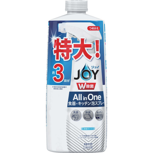 Ｐ＆Ｇ　ジョイ　Ｗ除菌　ＡＬＬｉｎＯｎｅ　食器＋キッチン　泡スプレー　微香タイプ　詰め替え　特大　６３０ｍｌ画像