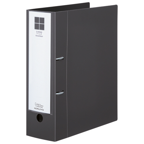 Dﾘﾝｸﾞﾌｧｲﾙ<ｽﾑｰｽｽﾀｲﾙ> A4ﾀﾃ 2穴 700枚収容 背幅95mm ﾀﾞｰｸｸﾞﾚｰ 1冊画像