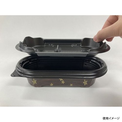 弁当容器 BFNプランチ21 もか本体 シーピー化成 [ケース販売] 透明な弁当容器が蓋を閉じた状態で、鮮やかな色合いの食品が入った様子