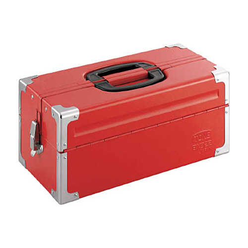 ﾂｰﾙｹｰｽ(ﾒﾀﾙ) V形2段式 433X220X195mm ﾚｯﾄﾞ 1個画像