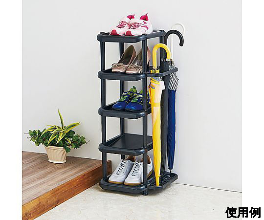 360x300x850mm シューズラック 収納棚に靴が整然と並べられた様子