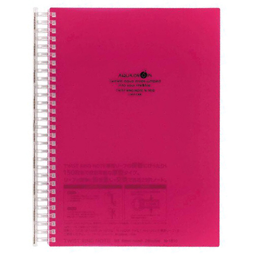 AQUA DROPs ﾂｲｽﾄﾉｰﾄ ｾﾐB5 29穴 B罫 ﾘｰﾌ100枚付属 赤 1冊画像
