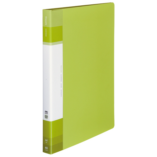 ｸﾘﾔｰﾌﾞｯｸGlassele 固定式･背P A4 40P 背幅23-34mm ﾗｲﾄｸﾞﾘｰﾝ 1ｾｯﾄ(10冊)画像