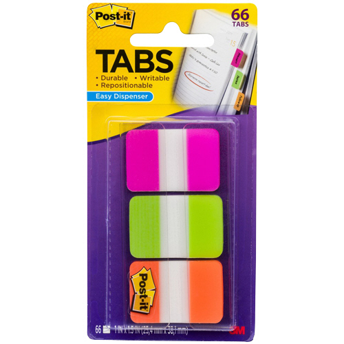 ﾎﾟｽﾄ･ｲｯﾄ 超丈夫なｲﾝﾃﾞｯｸｽ25.4×38.1mmﾋﾟﾝｸ/ﾌﾞﾗｲﾄｸﾞﾘｰﾝ/ｵﾚﾝｼﾞ 1ﾊﾟｯｸ(3冊)画像