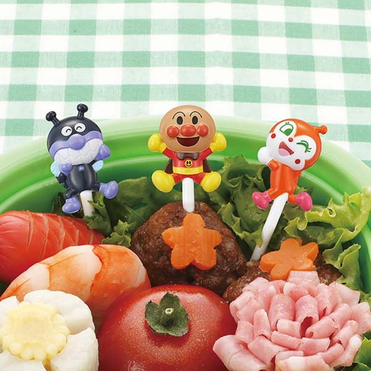 アンパンマン　ニコニコピック2 カラフルなデザインのピックが立てられた状態