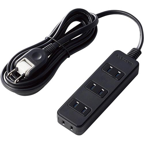 シャッタータップ　４個口　２．５ｍ　ブラック画像