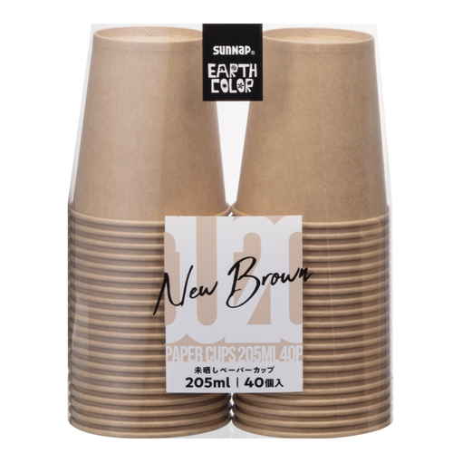 紙コップ　未晒しペーパーカップ　205ml　40個入画像