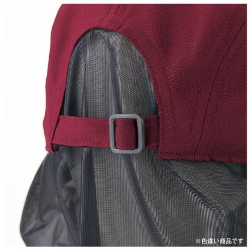 店舗スタッフ用帽子 キャップたれ付 兼用 黒 フリーサイズ 住商モンブラン フロント部分が見える状態で、タレが下に垂れたキャップ