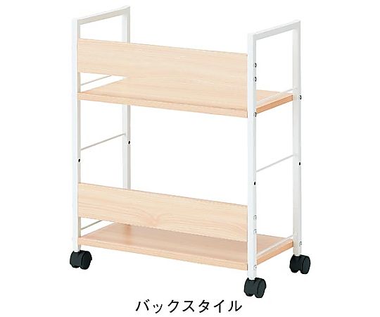 CNアンダーデスクワゴンN A4縦型 ナチュラル ナチュラルな木目調で、引き出しが開いている状態のワゴン