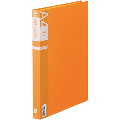 ｸﾘｱｰﾌﾞｯｸ MINANO(ﾐﾅﾉ) A4ﾀﾃ 40ﾎﾟｹｯﾄ 背幅26mm ｵﾚﾝｼﾞ 1冊画像