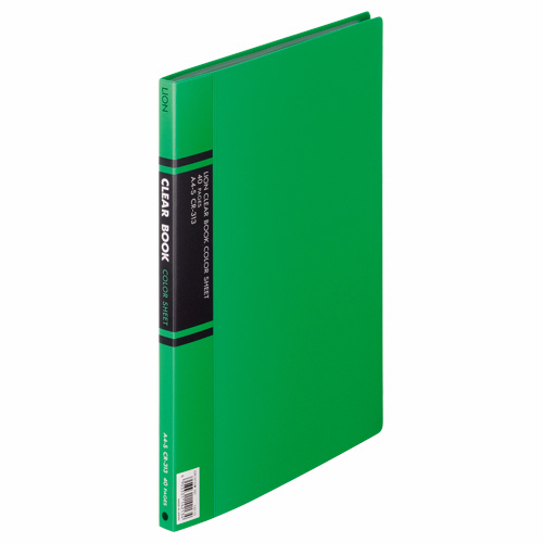 ｸﾘｱｰﾌﾞｯｸ A4ﾀﾃ 20ﾎﾟｹｯﾄ 背幅14mm 緑 ｶﾗｰ台紙付 1冊画像