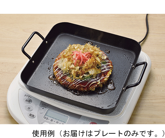 ガスでもIHでも使える角型プレート 25×25cm 均一な焼き目が施されたプレートの上面が見える状態