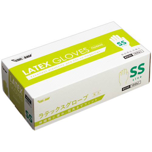 ﾗﾃｯｸｽｸﾞﾛｰﾌﾞ 粉付 SS 1箱(100枚)画像