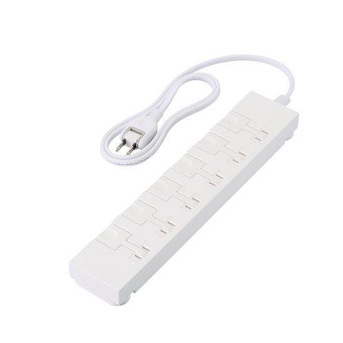 電源タップ　１ｍ　２Ｐ　６個口　簡単抜差　ホワイト画像
