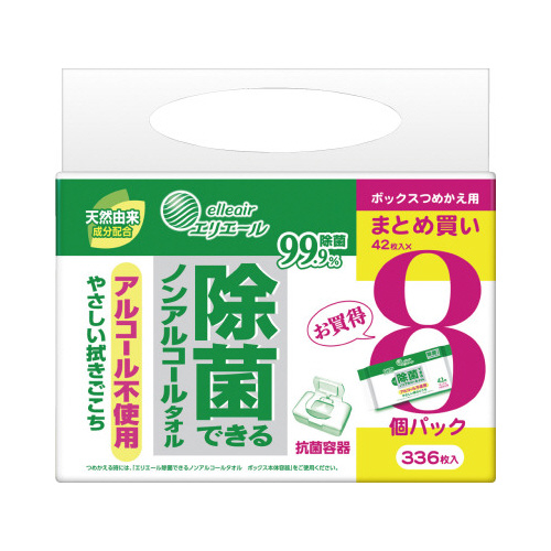 除菌できるノンアルコール　ボックス詰替４２枚×８Ｐ画像