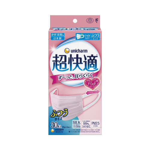 超快適マスク　プリーツタイプ　ふつうピンク×１２箱画像